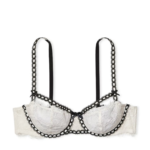 NWT Victoria’s Secret Wicked Unlined Ribbon Slot Balconette Bra Coconut White - Picture 2 of 3